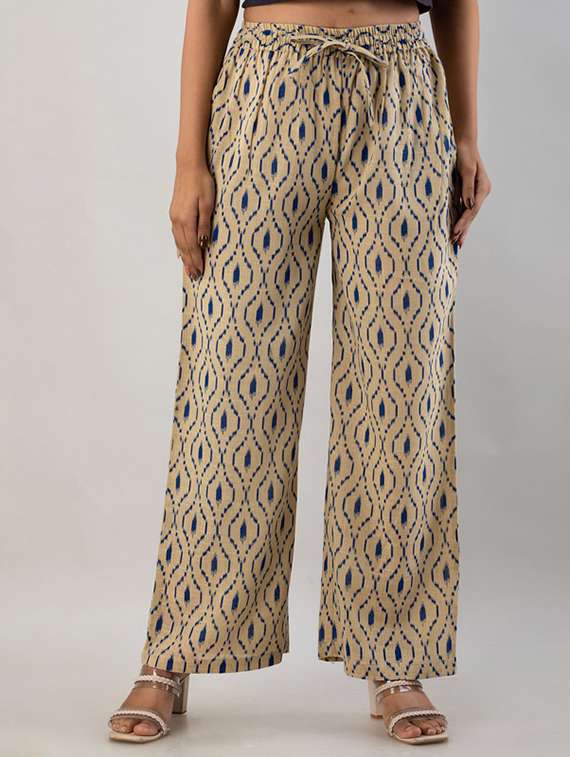 women printed mid rise palazzo