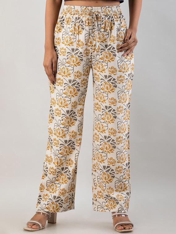 women printed mid rise palazzo - 21393260 - Zoom Image - 0