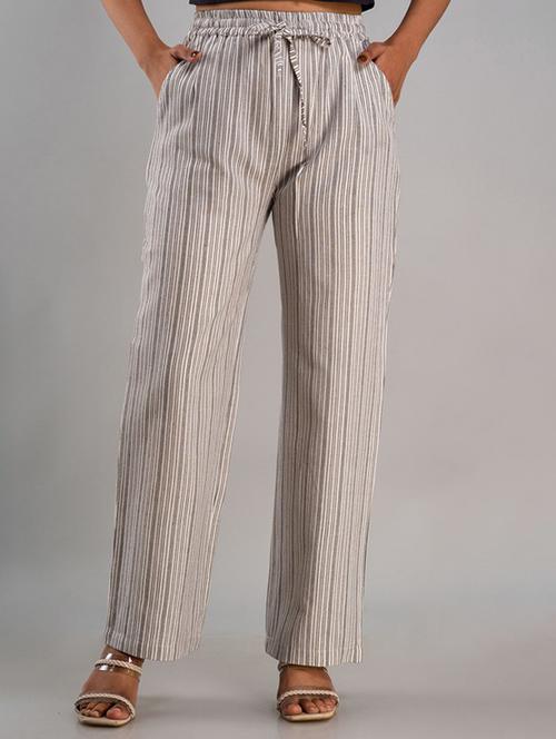 women white cotton blend palazzo - 21393276 - Standard Image - 0
