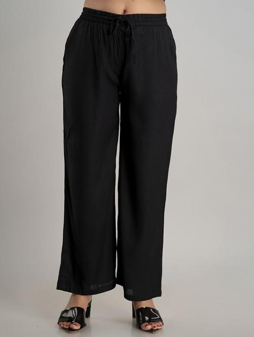 women black viscose palazzo - 21393284 - Standard Image - 0