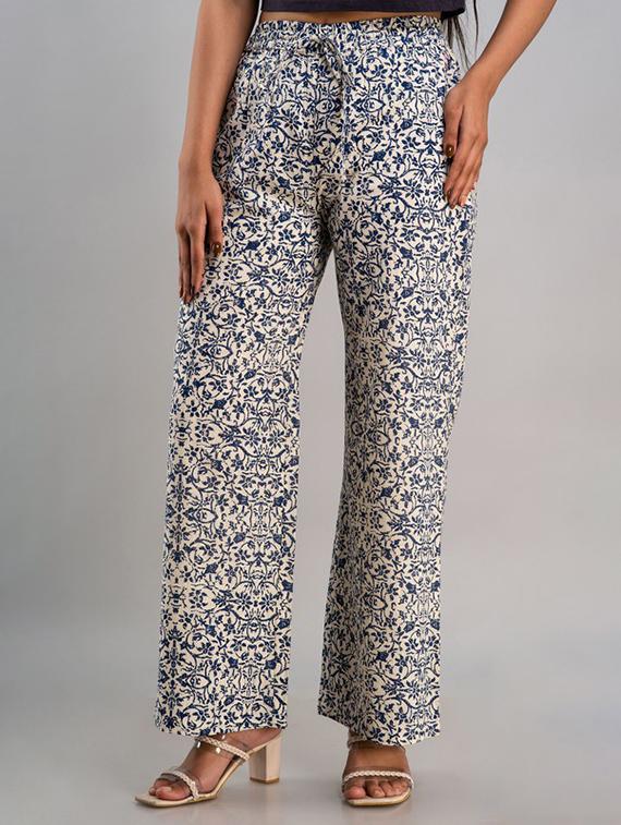 women printed mid rise palazzo - 21393287 -  Zoom Image - 0