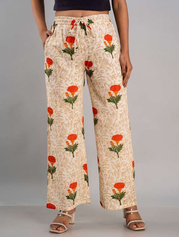 women printed mid rise palazzo - 21393291 - Zoom Image - 0