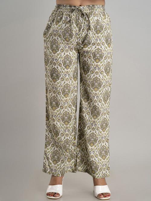 women white viscose palazzo - 21393295 -  Standard Image - 0