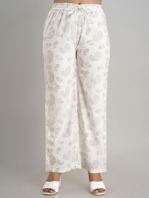 women white viscose palazzo - 21393298 - Standard Image - 0