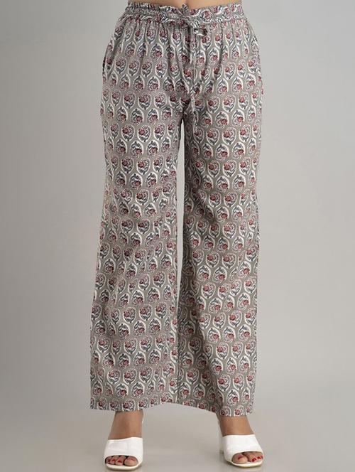 women printed mid rise palazzo - 21393300 -  Standard Image - 0