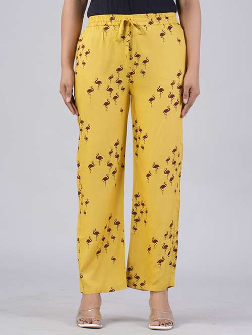 women printed mid rise palazzo - 21393310 -  Standard Image - 0