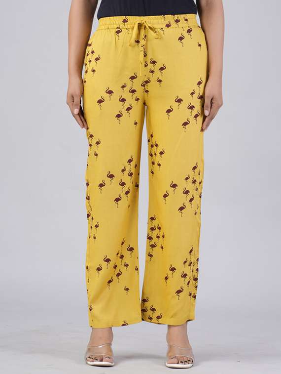 women printed mid rise palazzo