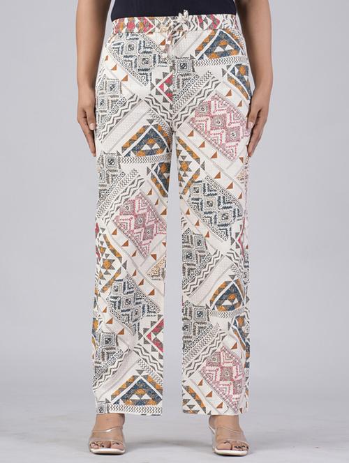 women white cotton blend palazzo - 21393313 -  Standard Image - 0