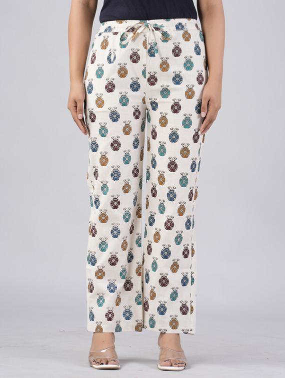 women printed mid rise palazzo - 21393316 -  Zoom Image - 0