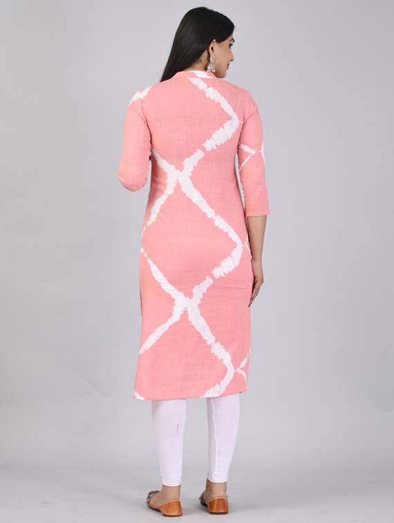 women three quarter sleeve straight kurta - 21393334 - Standard Image - 2