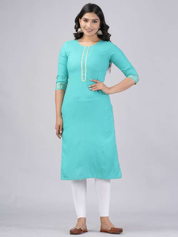 women solid straight kurta