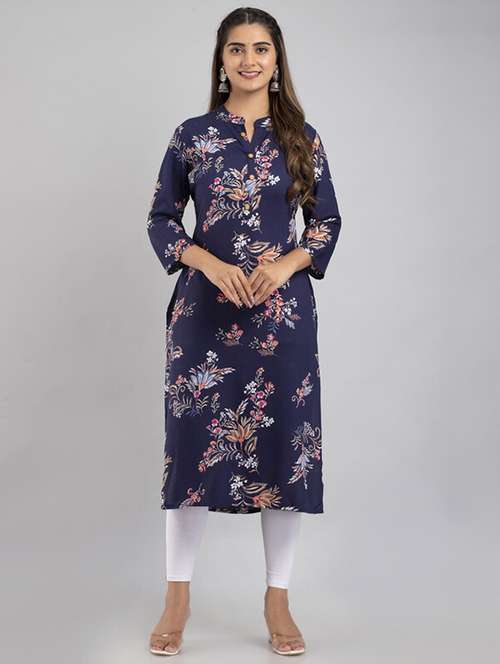 women floral printed straight kurta - 21393356 - Standard Image - 0