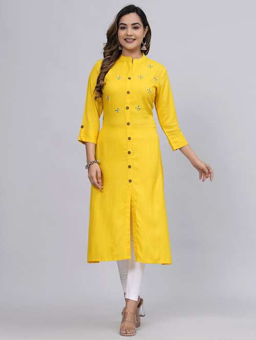 women mandarin neck embroidered a-line kurta - 21393366 - Standard Image - 0