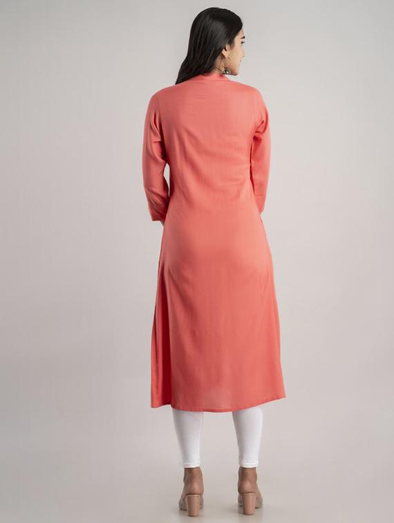women solid front slit kurta - 21393367 - Standard Image - 2