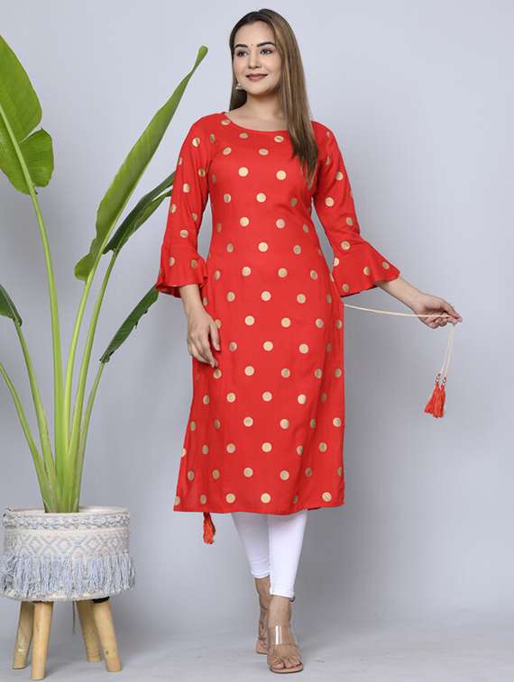 women printed straight kurta