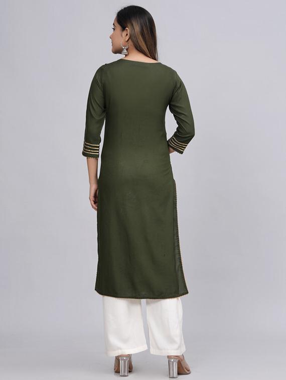 green kurta palazzo set - 21393475 - Standard Image - 2