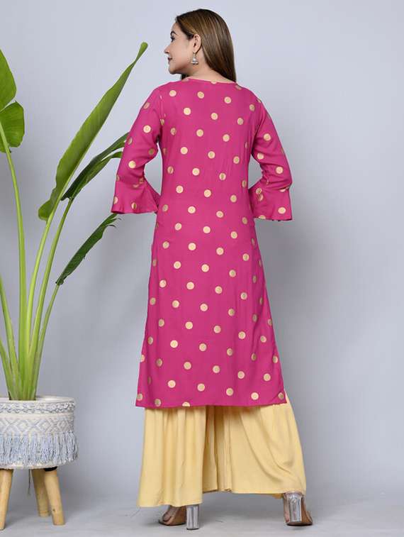women three quarter sleeve kurta sharara set - 21393488 - Standard Image - 2