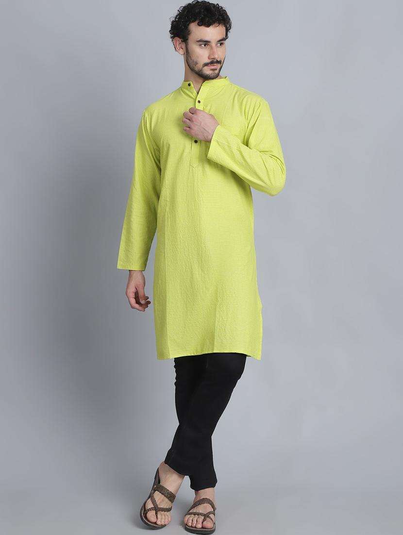 men mandarin neck striped long kurta - 21393731 -  Zoom Image - 0