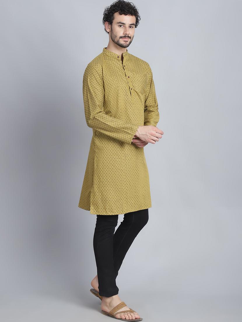 men mandarin neck printed long kurta - 21393747 - Standard Image - 2