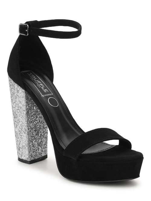 black suede ankle strap sandals - 21394904 - Standard Image - 0