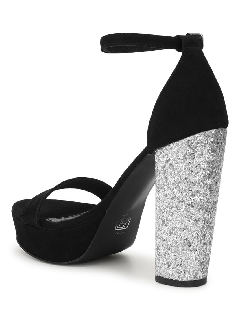 black suede ankle strap sandals - 21394904 - Standard Image - 2