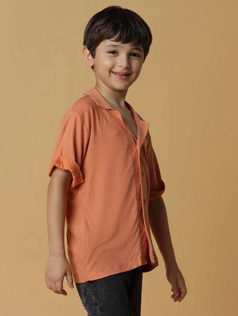 boys orange cotton shirt - 21395163 -  Standard Image - 2