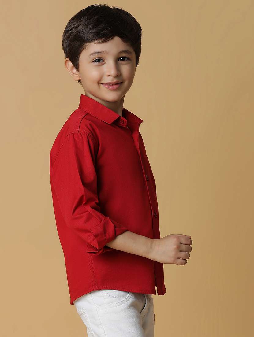 boys red cotton shirt - 21395168 - Standard Image - 2