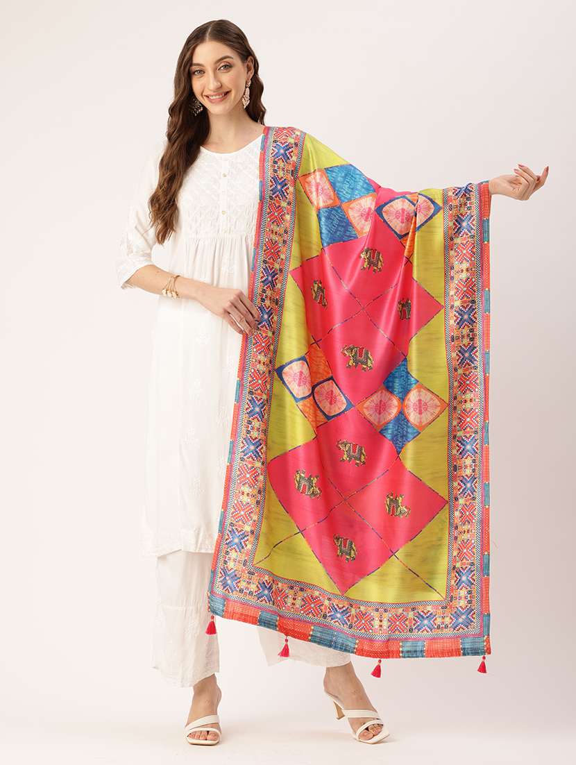 women printed dupatta