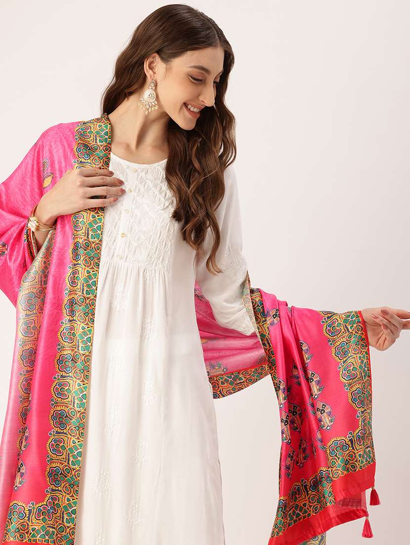 pink printed cotton dupatta - 21395451 -  Standard Image - 2