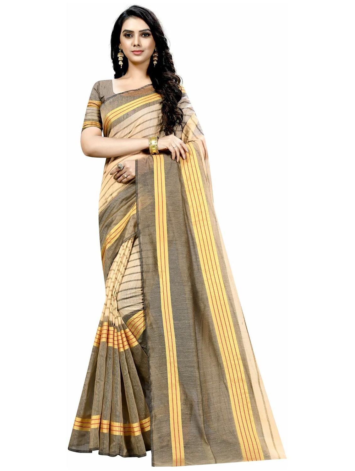 pack of 2 printed casual wear saree with blouse - 21395764 - Standard Image - 2