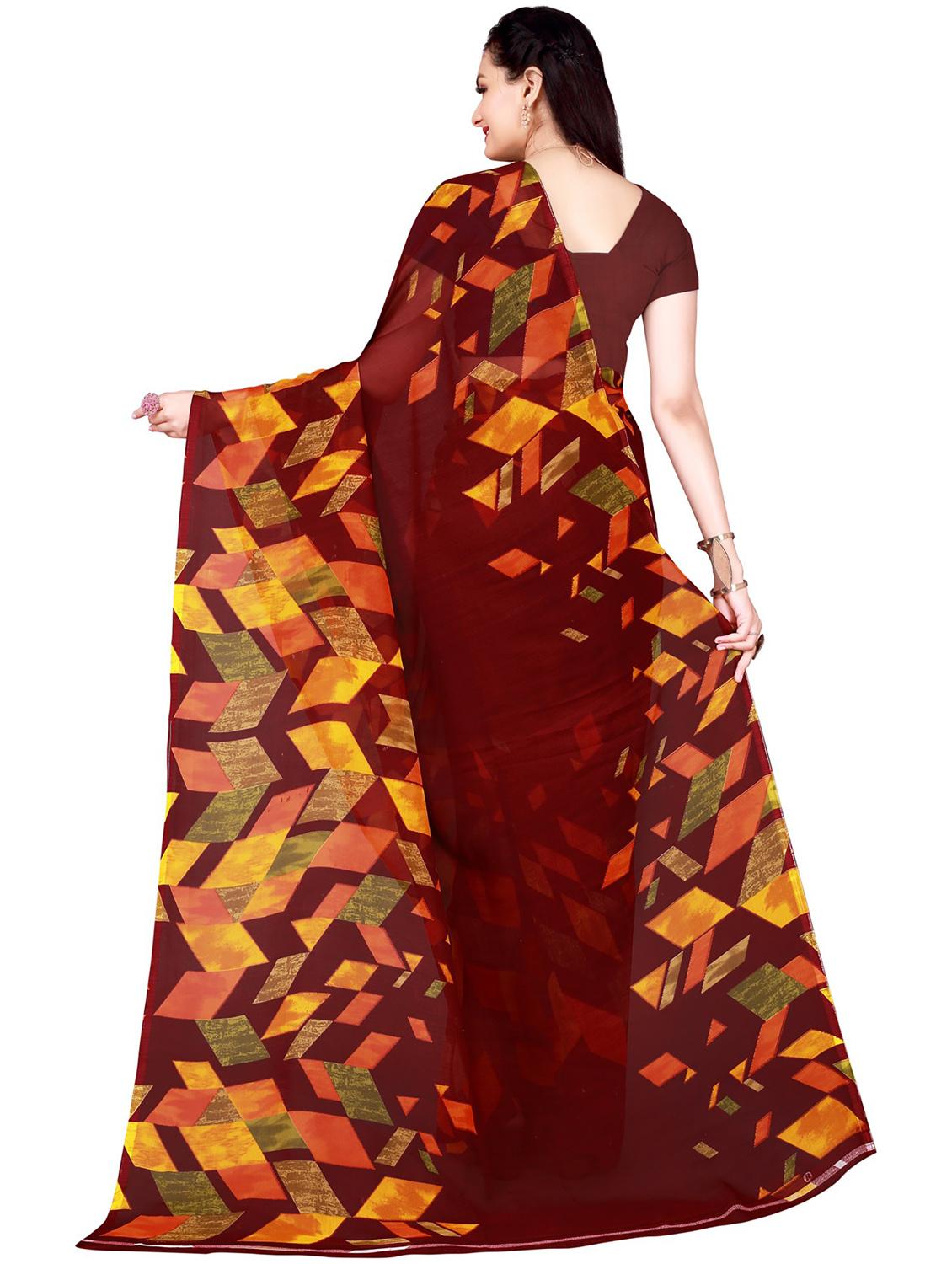 pack of 2 printed casual wear sarees with blouse - 21395872 - Standard Image - 2