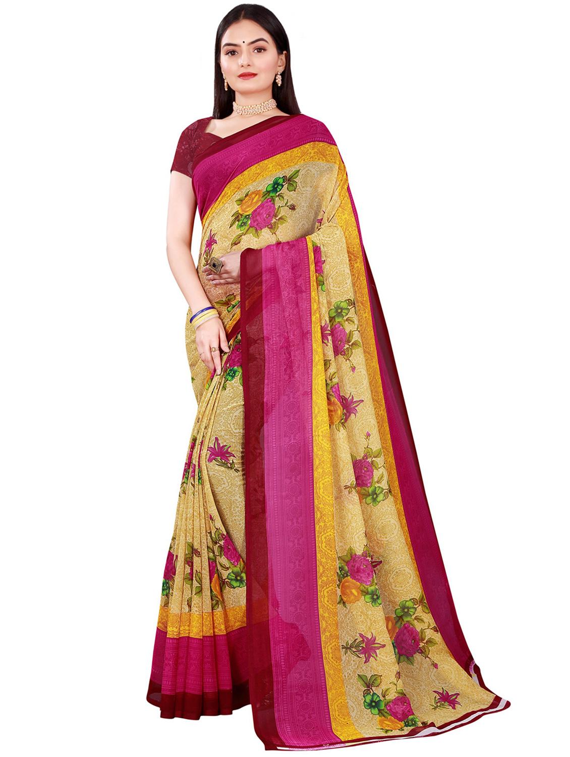 pack of 2 printed casual wear sarees with blouse - 21395924 - Standard Image - 2