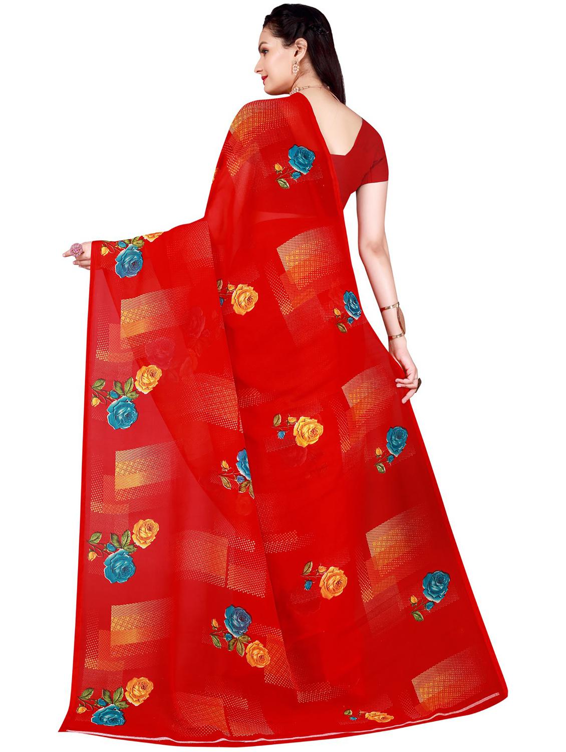 pack of 2 printed casual wear saree with blouse - 21396014 - Standard Image - 2