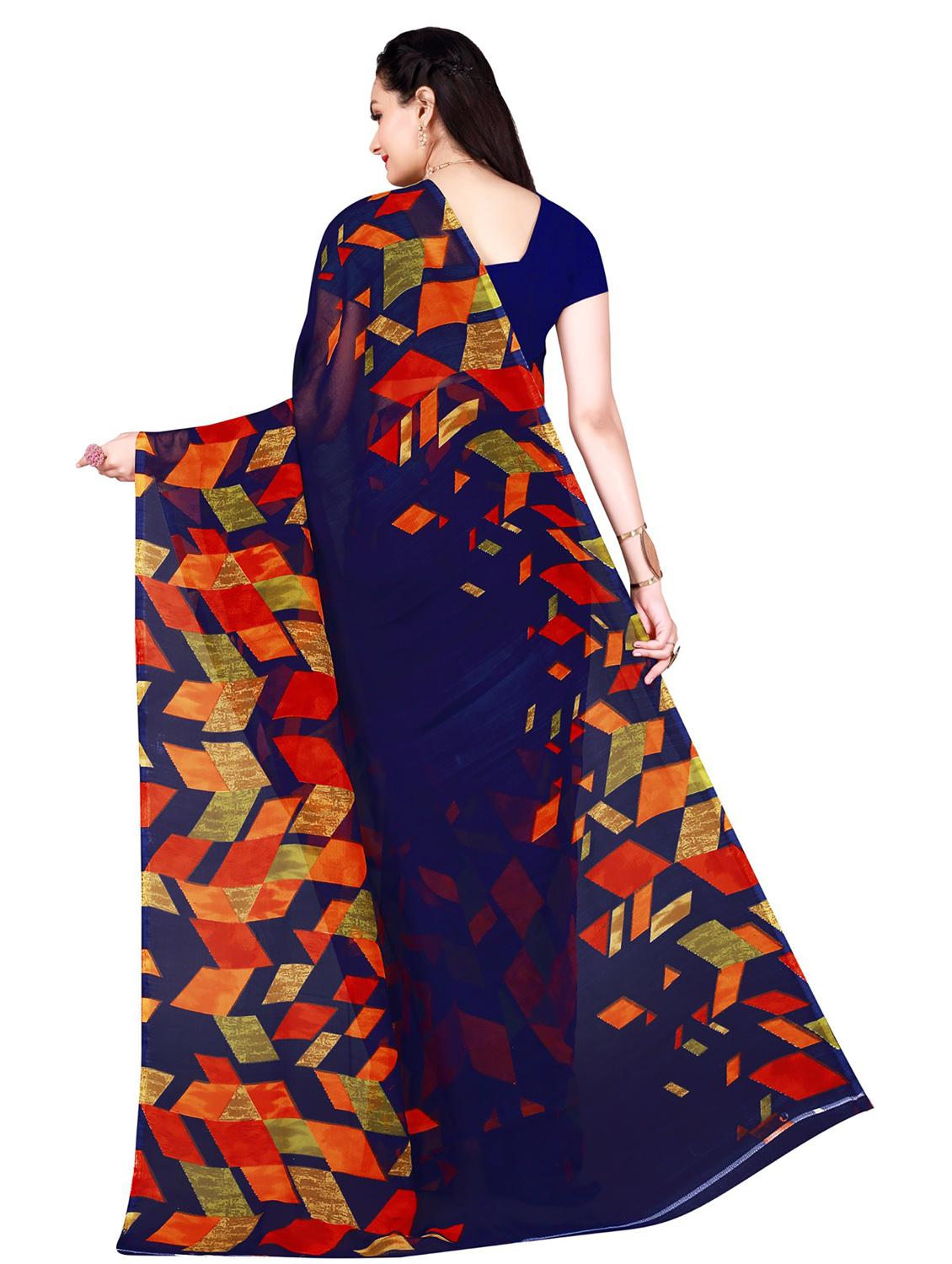 pack of 2 printed casual wear saree with blouse - 21396021 - Standard Image - 2