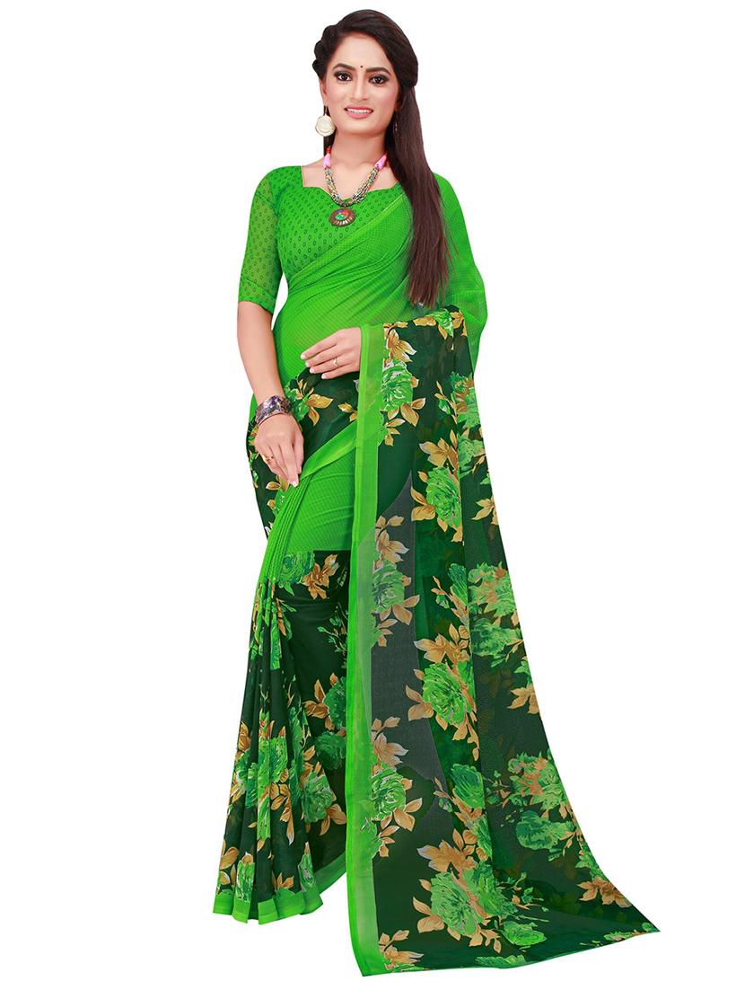 pack of 2 printed casual wear sarees with blouse - 21396062 - Standard Image - 2