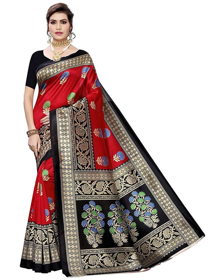 red art silk bhagalpuri saree with blouse