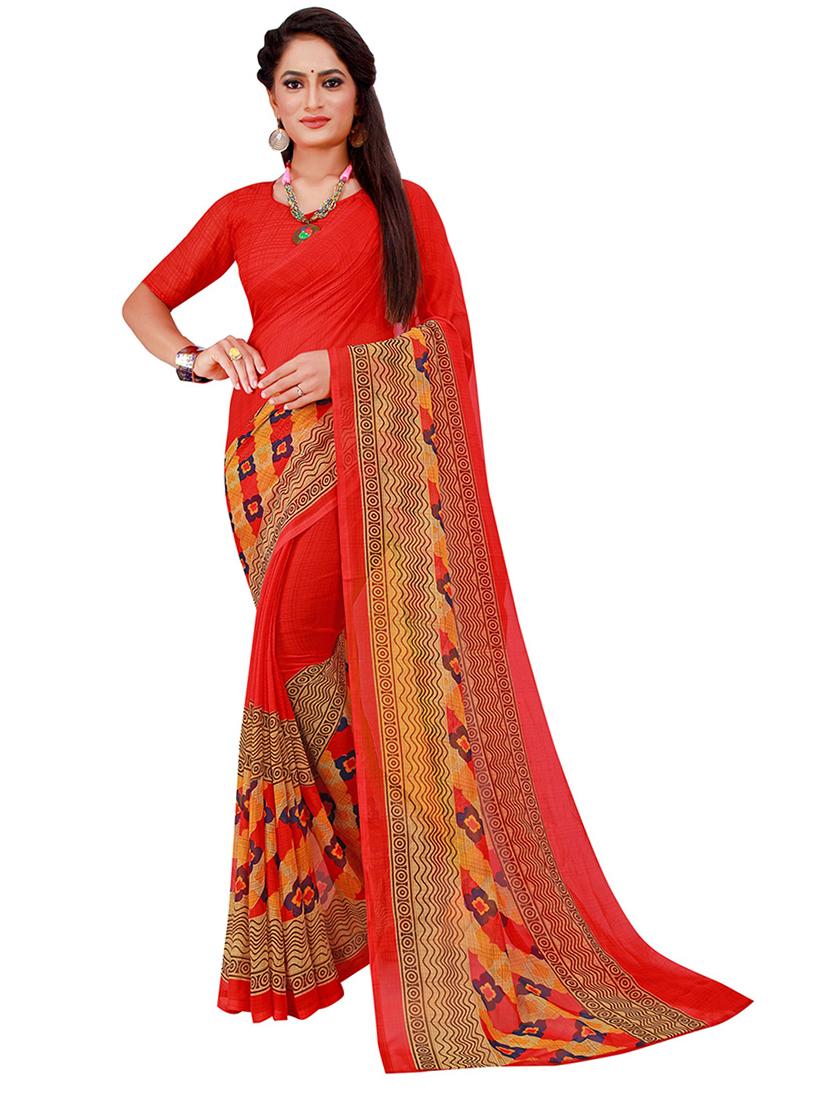 pack of 2 printed saree with blouse - 21396883 - Standard Image - 2
