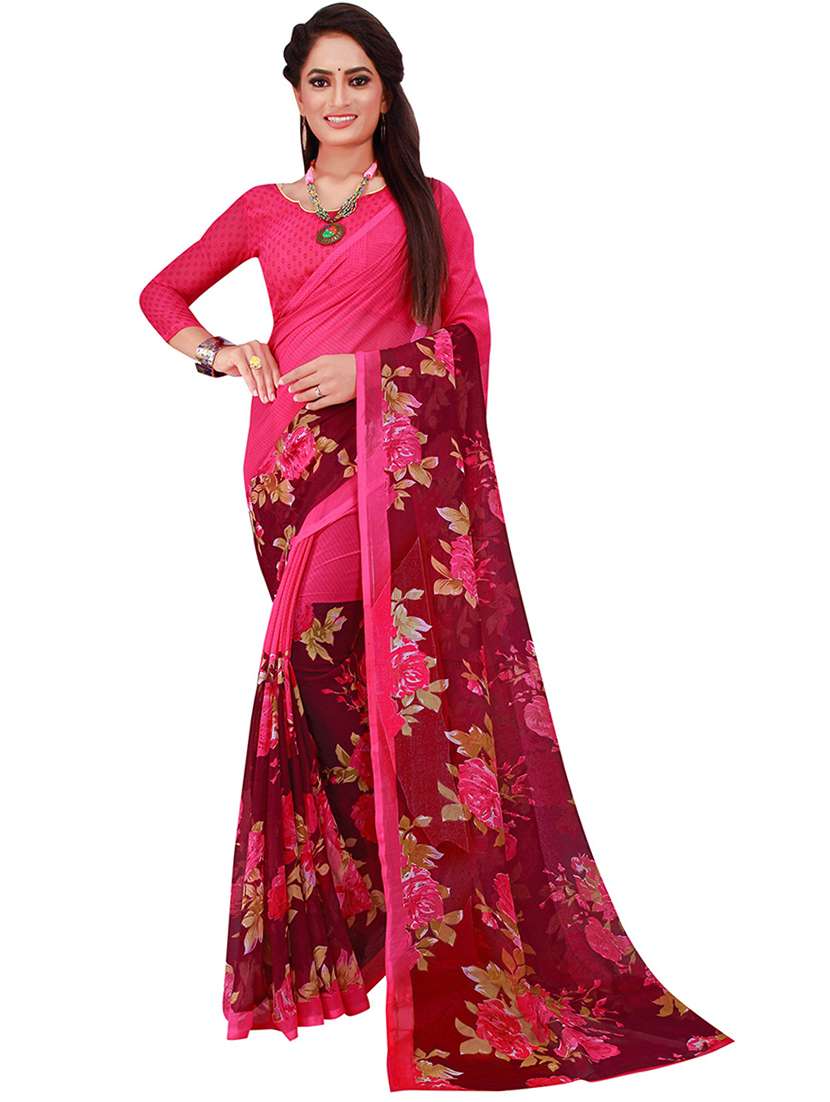 pack of 2 printed saree with blouse - 21396933 -  Standard Image - 2