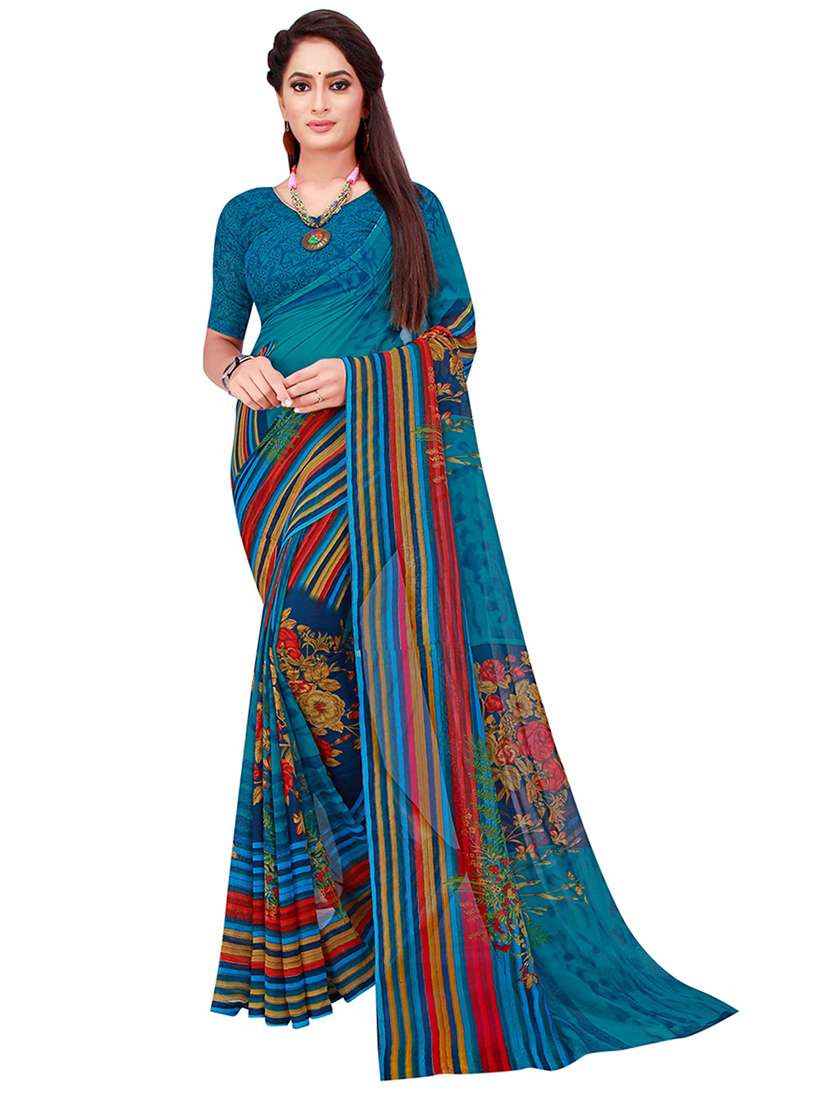 pack of 2 printed saree with blouse - 21396939 -  Standard Image - 2