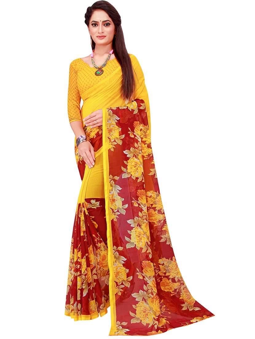 women pack of 2 printed saree with blouse - 21396940 -  Standard Image - 2