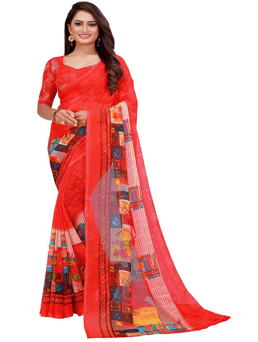 pack of 2 printed saree with blouse - 21397017 -  Standard Image - 2