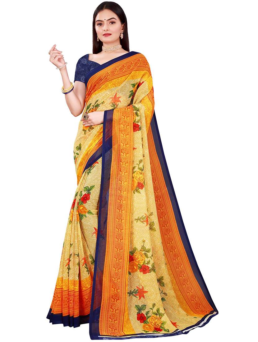 women pack of 2 printed saree with blouse - 21397032 -  Standard Image - 2