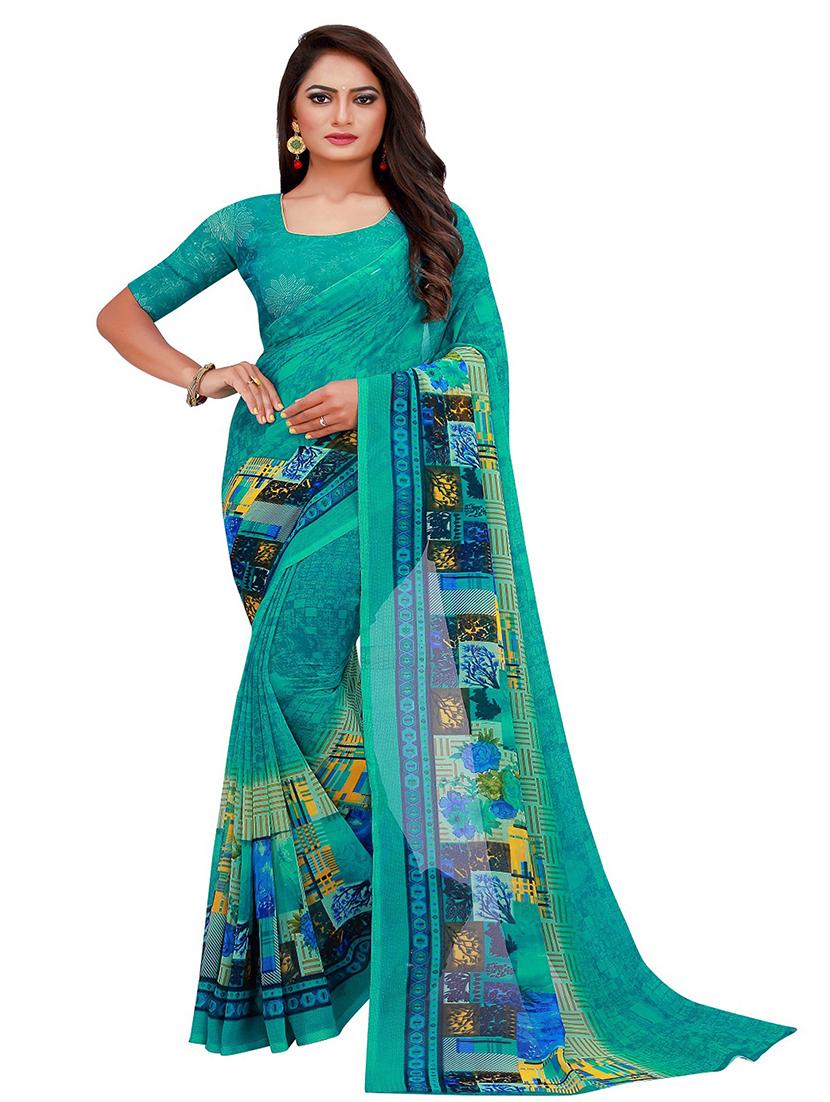 pack of 2 printed saree with blouse - 21397048 - Standard Image - 2