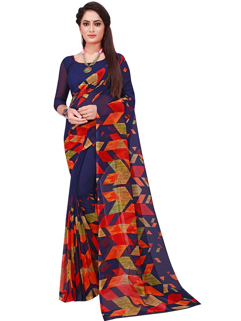 pack of 2 printed saree with blouse - 21397078 -  Standard Image - 2