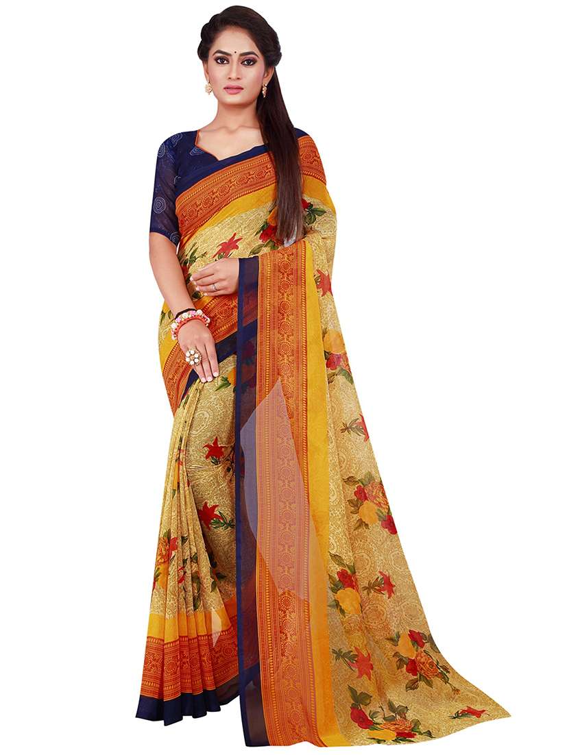 pack of 2 printed saree with blouse - 21397121 -  Standard Image - 2