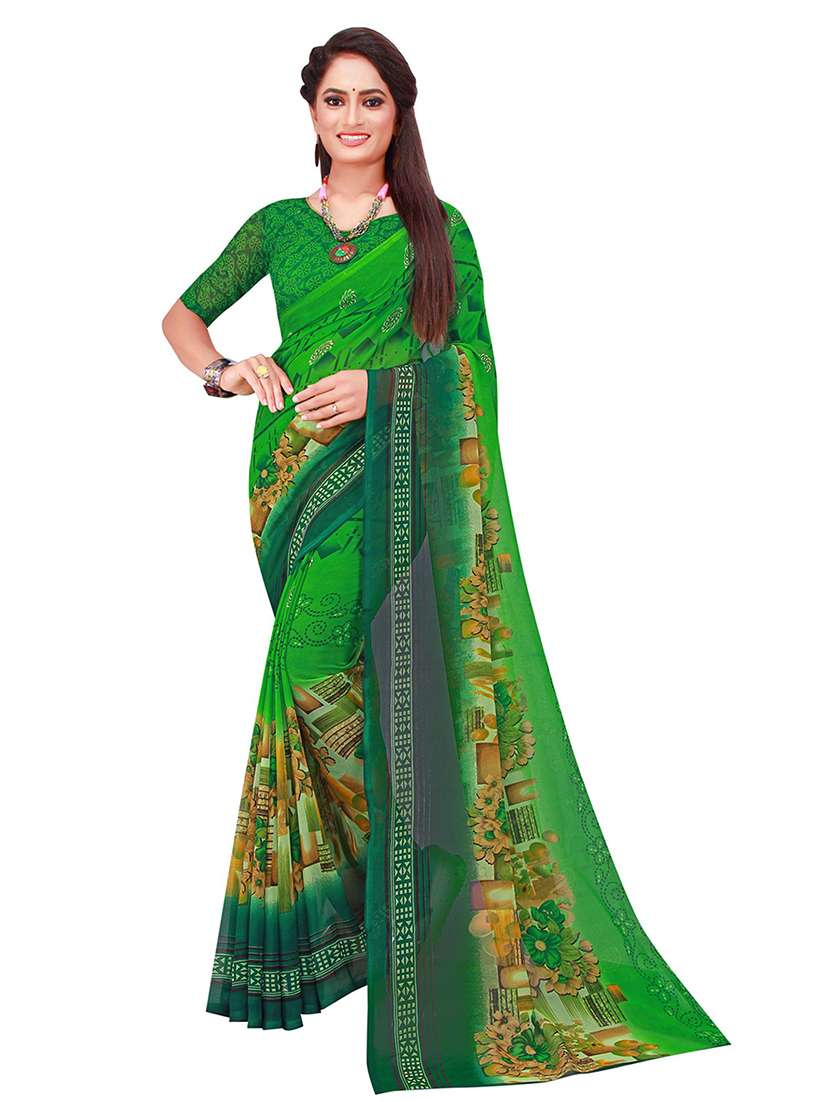 pack of 2 printed saree with blouse - 21397144 - Standard Image - 2