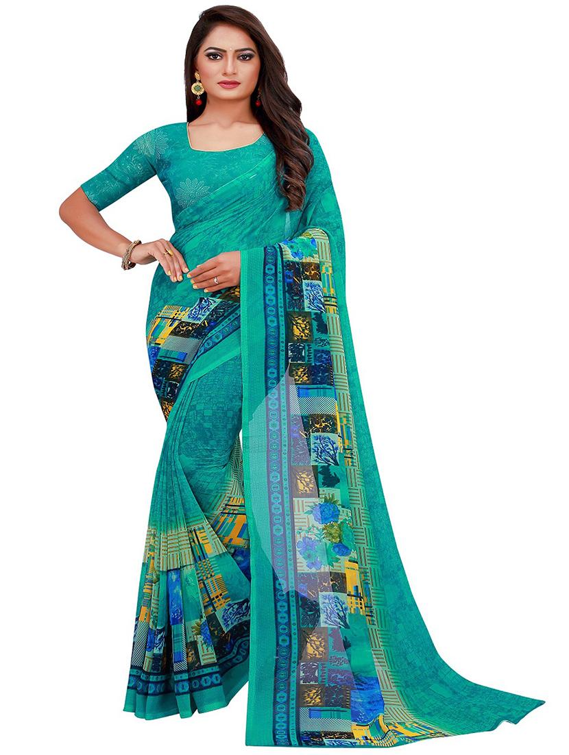 pack of 2 printed saree with blouse - 21397161 - Standard Image - 2