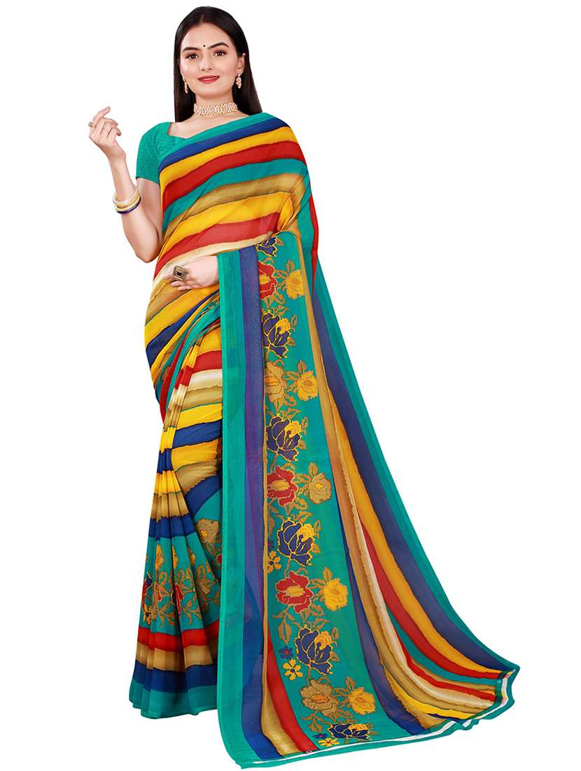 pack of 2 printed saree with blouse - 21397190 -  Standard Image - 2
