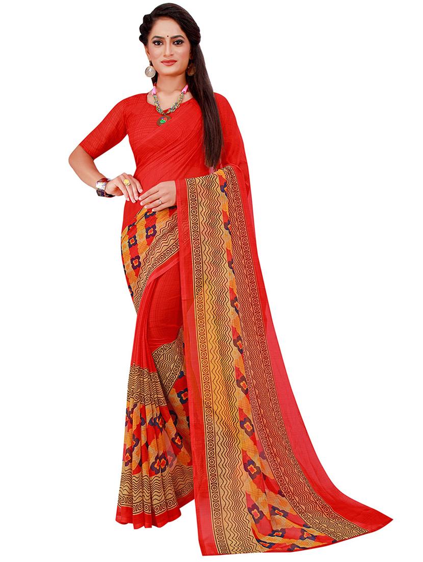 pack of 2 printed saree with blouse - 21397197 - Standard Image - 2