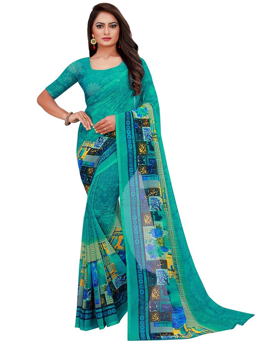 pack of 2 printed saree with blouse - 21397236 - Standard Image - 2